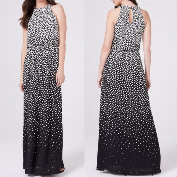 Adrianna Papell Dresses & Skirts - Adrianna Papell Moody Dot Maxi Halter Dress size 4